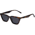 SOJOS Polarized Narrow Square Cateye Sunglasses for Women Retro Trendy Driving Glasses SJ2169 Tortoise/Grey