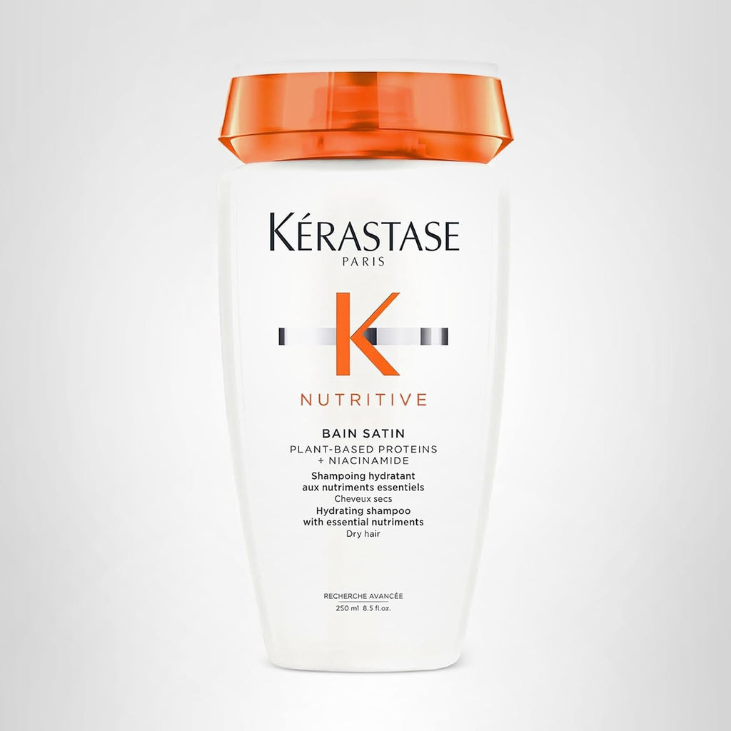 Kerastase Nutritive Bain Satin Shampoo | Gently Cleanses & Replenishes Moisture For Soft, Shiny Hair | With Plant-Based Proteins & Niacinamide | For Fine To Medium Dry Hair