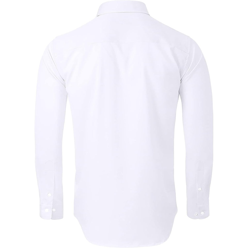 Alimens & Gentle Men'S Dress Shirts Long Sleeve Wrinkle-Free Stretch Shirts Solid Formal Button Down Shirt With Pocket