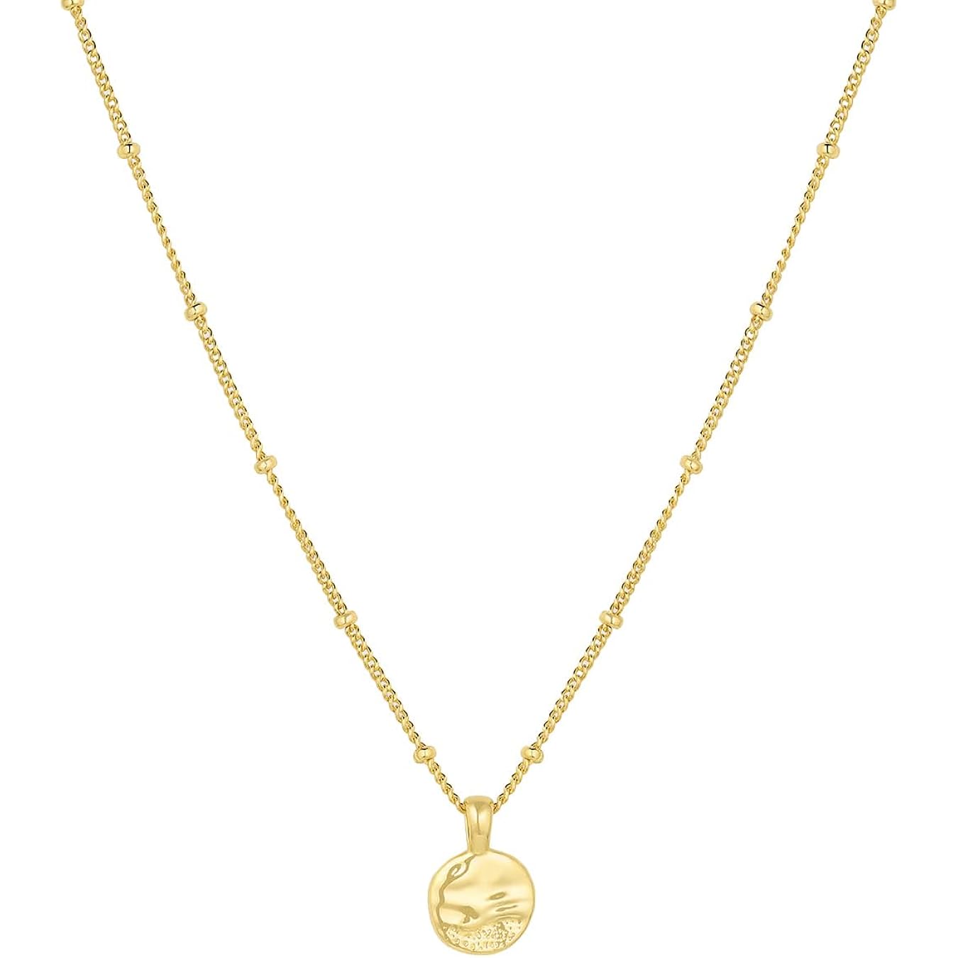 gorjana - Shorebreak Necklace 16 inch - 18k Gold Plated Brass - Ocean-Inspired Design- Versatile Layering Piece - Perfect for Daily style