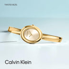 Calvin Klein Women'S Twisted Bezel - 24Mm 2H Quartz Watch - Adjustable Stainless Steel Bangle - Water Resistance 30 Meters – Premium Fashion For All Occasions - Gift For Her