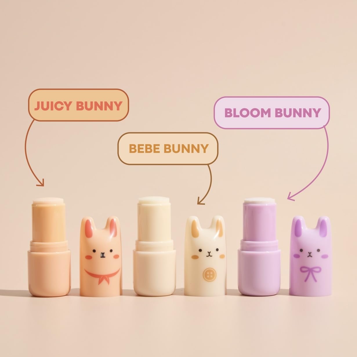 TONYMOLY Pocket Bunny Perfume Bar Stick Set for Women - Long-Lasting Solid Fragrance Balm - Travel Size 3-Pack, Cute K-Beauty Gift, Easter Basket Stuffer