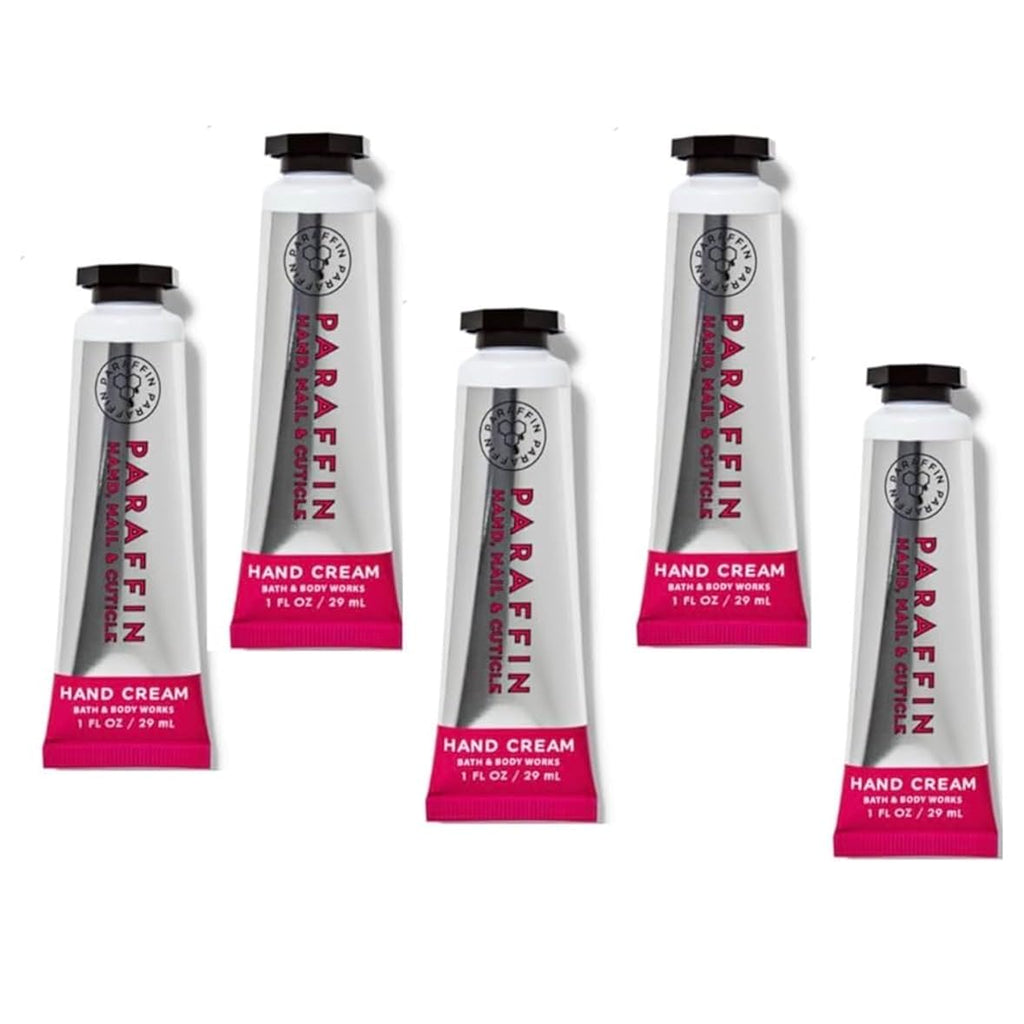 Bath & Body Works Paraffin Hand, Nail & Cuticle Hand Cream – 1 fl oz (29 mL) Tube – Pack of 5 – Paraffin · Avocado Oil · Shea Butter · Vitamin E