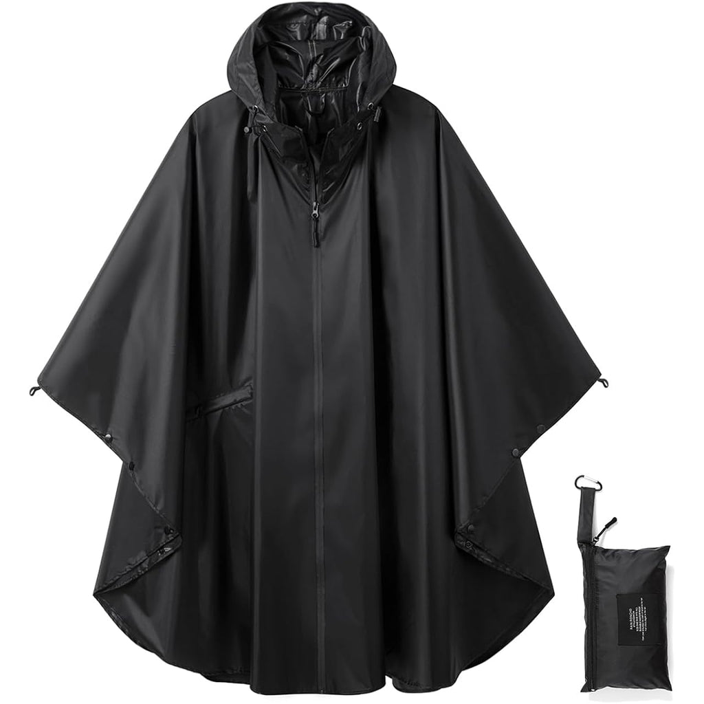 Rain Poncho Jacket Coat Hooded Zipper Style For Women/Men/Adult With Pocket