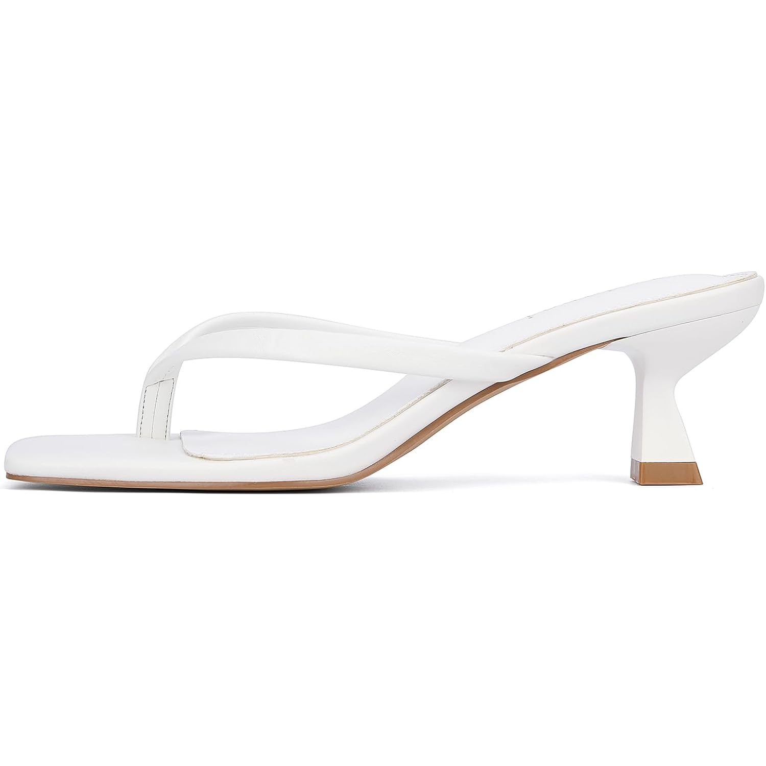 Kitten Flip Flop Thong Low Heels For Women Square Open Toe Slip On Heeled Sandals
