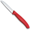 Victorinox Swiss Classic 3 In Serrated Paring Knife, Pointed Tip, Red | Swiss Made Stainless Steel Vegetable Knife With Ultrasharp Wavy Edge And Ergonomic Handle. Dishwasher Safe Kitchen Tool