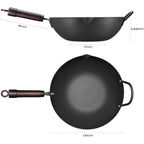 Wok, 13 Inch Carbon Steel Woks & Stir-Fry Pans Nonstick | Pre-Seasoned 5.8Qt Flat Bottom Chinese Wok Paella Pan With Lid,Pfoa/Ptfe Free Cookware Compatible With All Cooktops