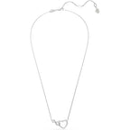 Swarovski Hyperbola Pendant, Heart And Infinity, Clear, Rhodium Finished