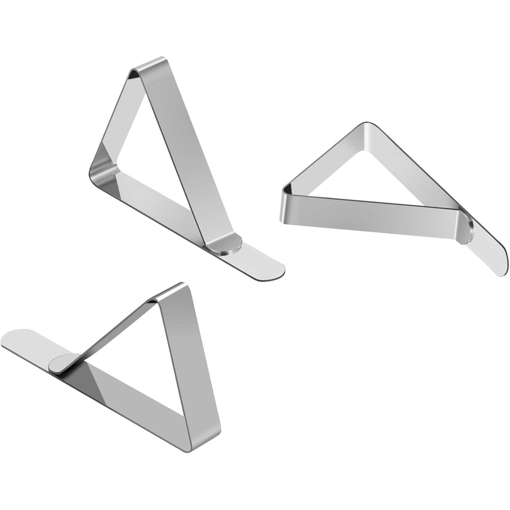 TriPole Tablecloth Clips 32 Pack Picnic Table Clips, Stainless Steel Table Cloth Holder Clips for Outdoor Tables, Metal Tables Cover Skirt Clamps for Camping Dining Wedding Graduation Party Essential