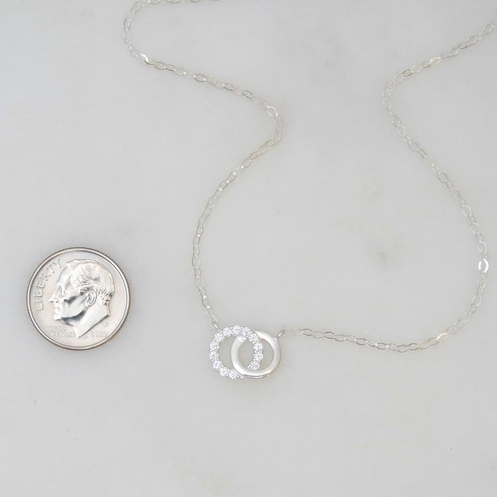 EFYTAL Mother Daughter Necklace, 925 Sterling Silver Mom Daughter Gifts, Mom Necklace for Women, Mother of the Bride Gifts