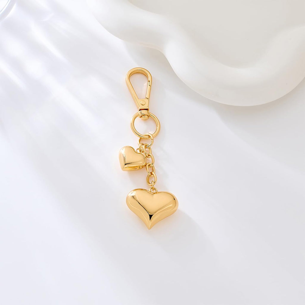 Heart KeyChain for Women Bagchain Gold Silver Fashion Keychains Accessories