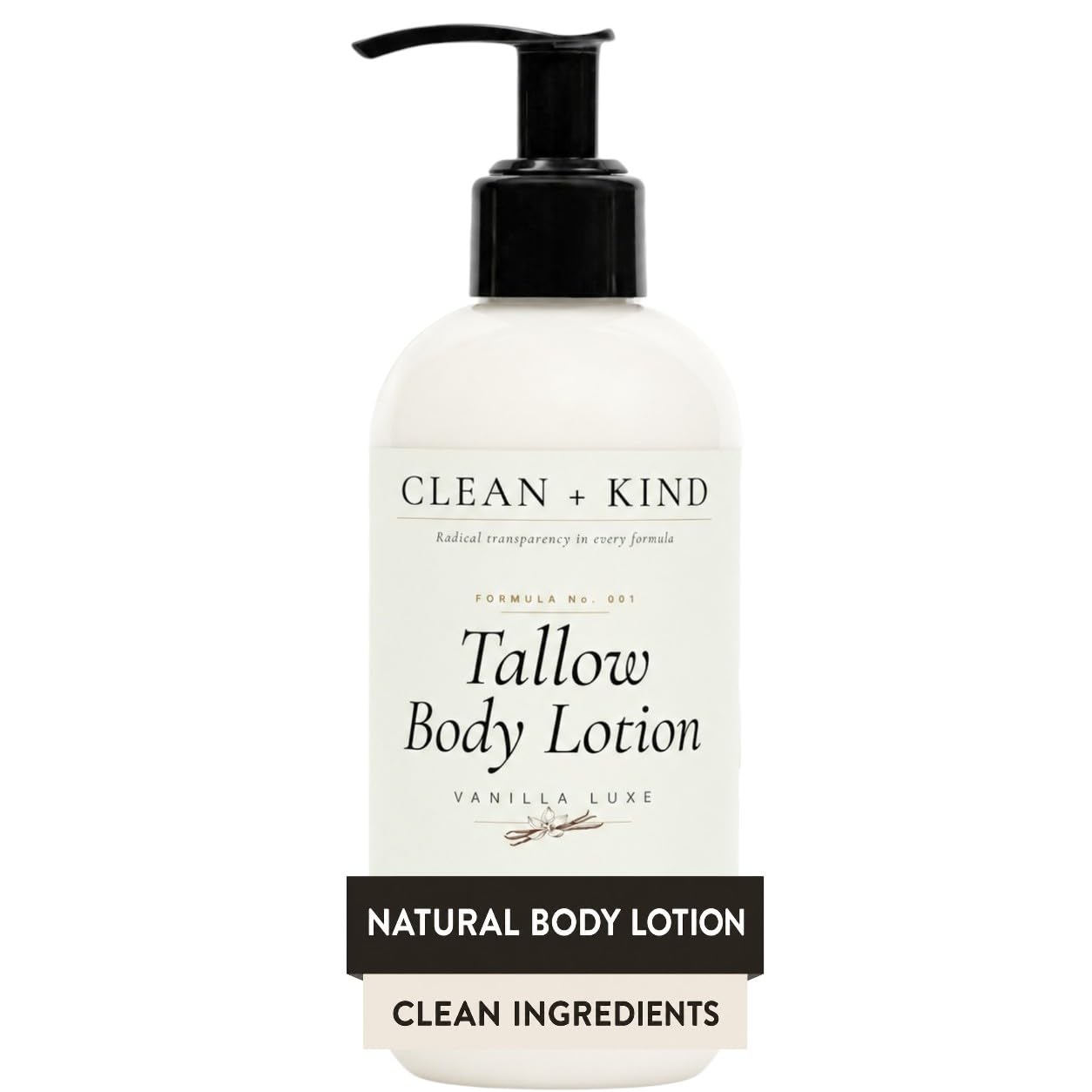 Vanilla Tallow Body Lotion — Hydrating Non-Toxic Natural Body Moisturizer & Cream, Grass-Fed Beef, Organic Shea, Jojoba, Coconut Mct & Aloe For Dry Sensitive Skin (8 Oz)