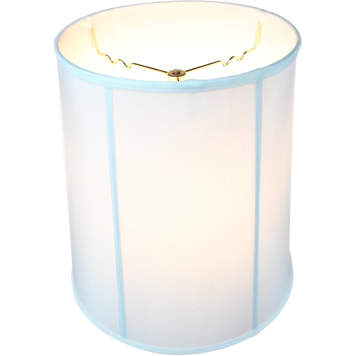 12”X14”X15" Prestige Drum Lampshade With Brass Spider Fitter - Perfect For Table And Desk Lamps - Medium Drum Cylinder, White Shantung Fabric