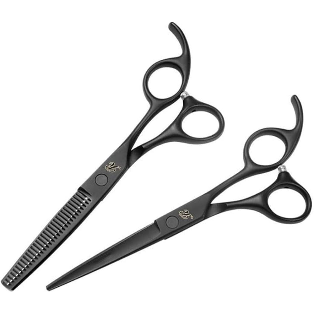 Patented Premium Hair Cutting Scissors & Thinning Shears - Professional Barber Scissors Kit For Women & Adults - Sharp Hair Shears For Hair Cutting & Thinning