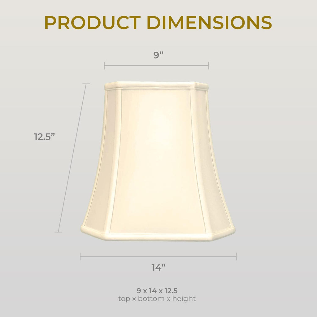 Royal Designs Bs-716-14Bg Square Cut Corner Basic Lamp Shade, 9 X 14 X 12.5, Beige