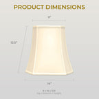Royal Designs Bs-716-14Bg Square Cut Corner Basic Lamp Shade, 9 X 14 X 12.5, Beige