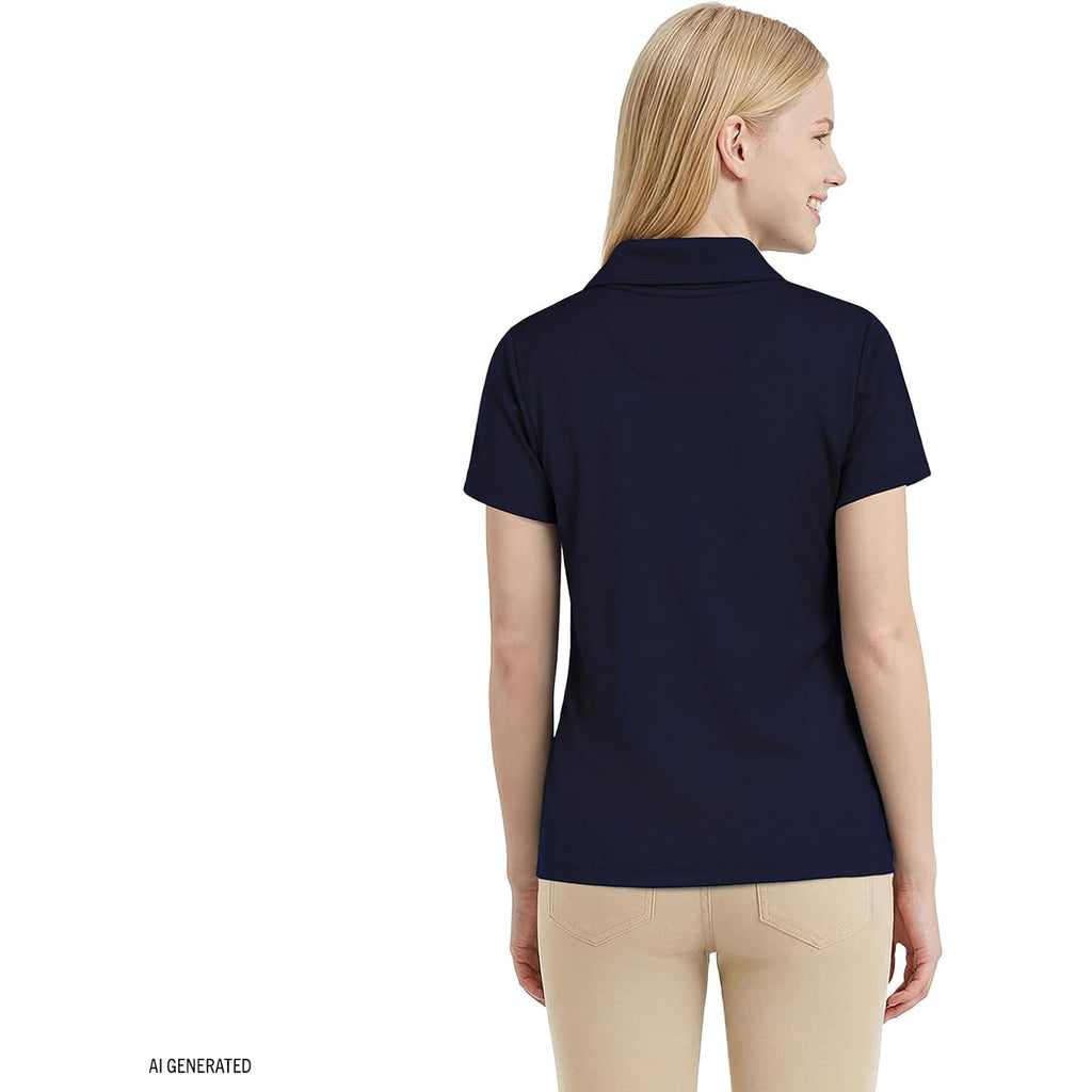 Izod Women'S Uniform Short Sleeve Polo Shirt, Button Closure, Moisture Wicking Performance Material & Fade Resistant