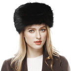 SIQITECHNO Unisex Faux Fur Russian Trapper Hat Furry Cossack Ushanka Style Warm Trooper Hat Winter Hunting Skiing Cap