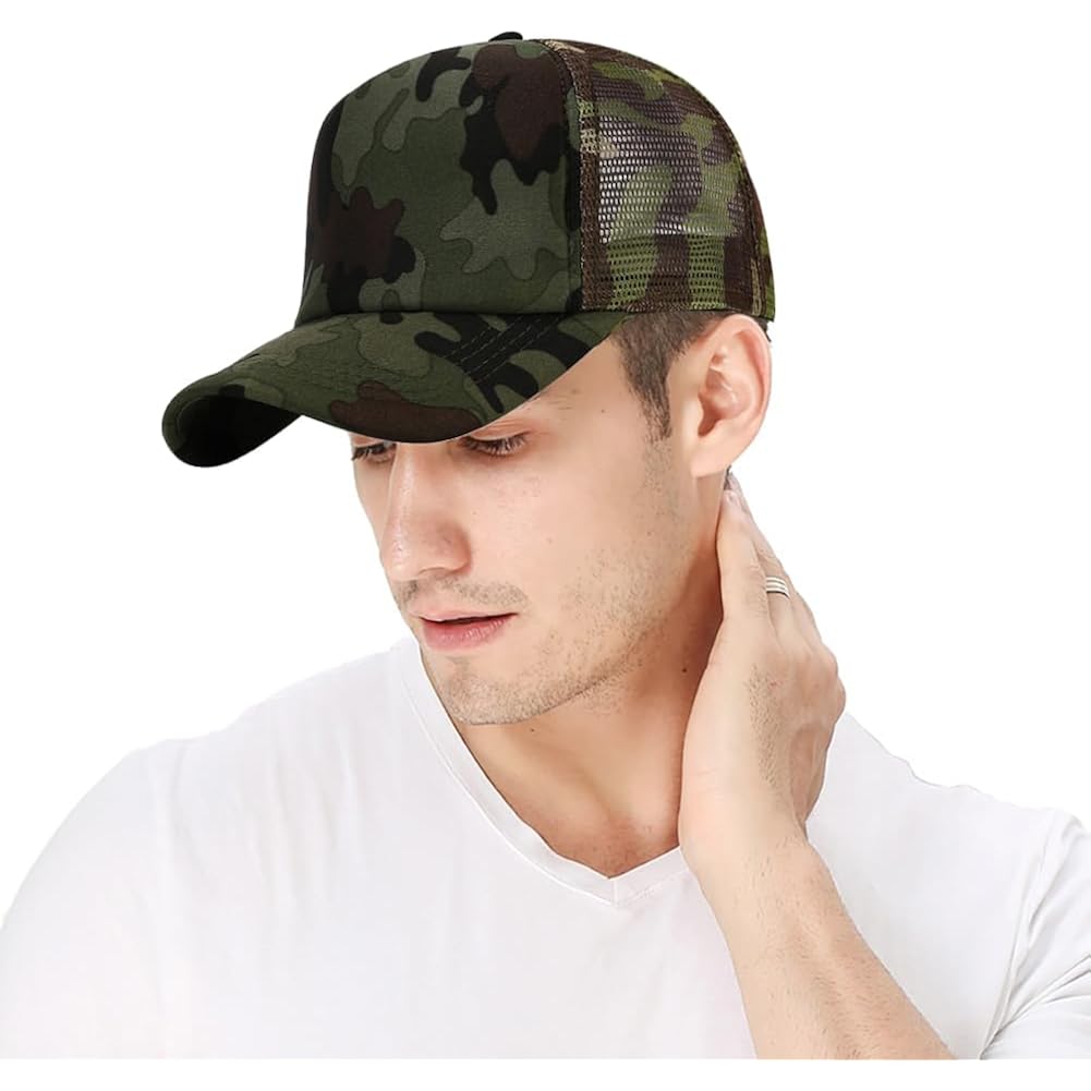 Women's Men's Fashion Baseball Cap Adjustable Strapback Hats Dad Hat Visor Sports Hat Camouflage