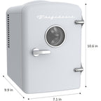 Frigidaire EFMIS171 Retro Mini Portable Personal Fridge - Ideal for Home, Office or Dorm - Includes Carrying Handle, AC/DC Wall/Car Charger (White)