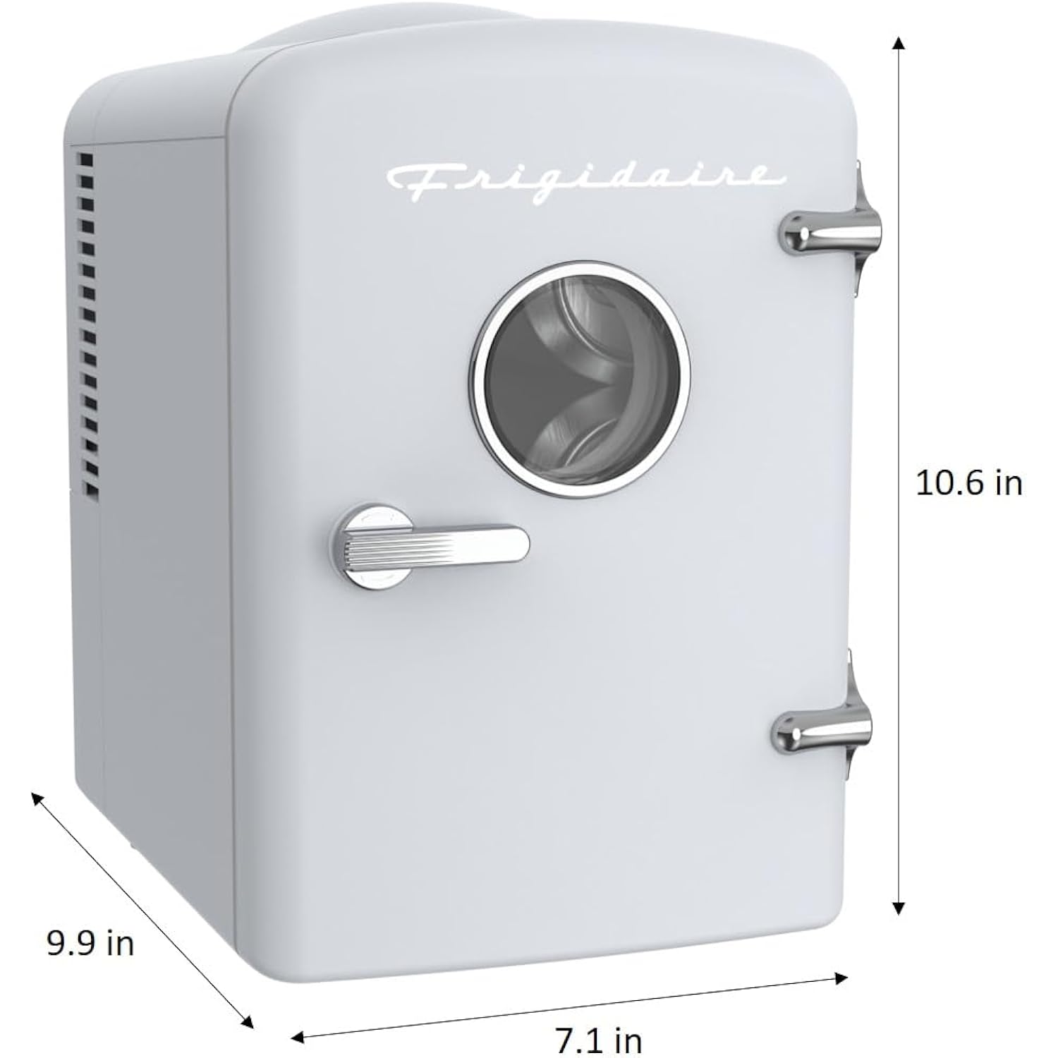 Frigidaire EFMIS171 Retro Mini Portable Personal Fridge - Ideal for Home, Office or Dorm - Includes Carrying Handle, AC/DC Wall/Car Charger (White)