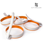 4-Inch Silicone Fried Egg Rings Set, 4-Pack, Round Mold For Pancakes, Breakfast Sandwich, Nonstick