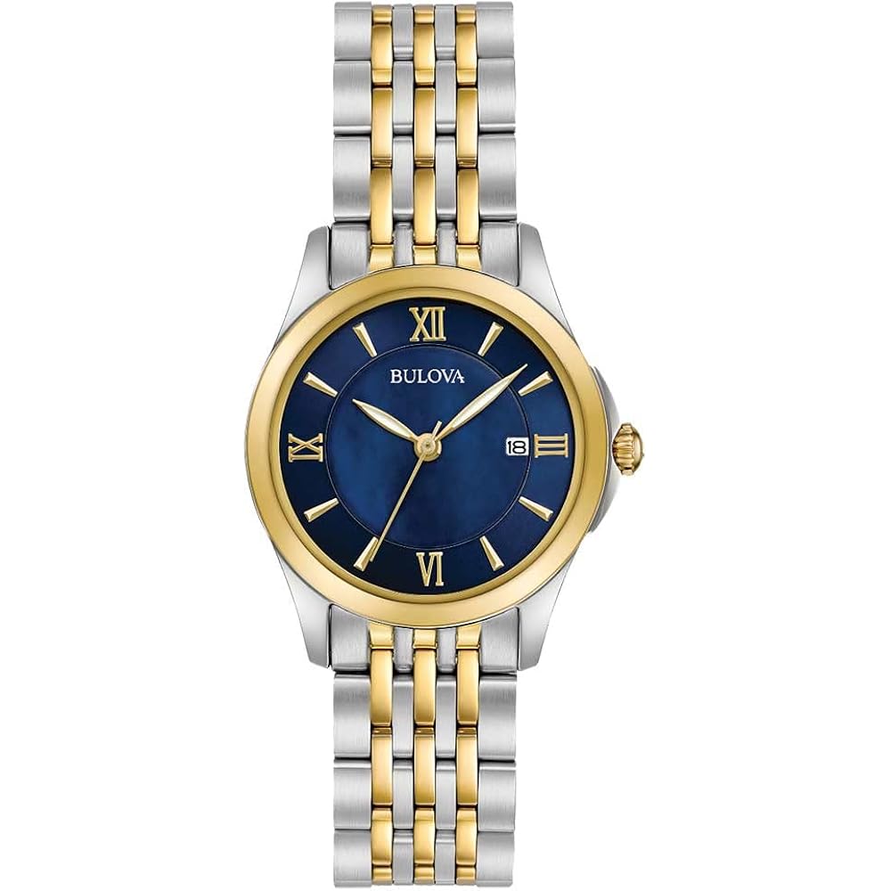 Bulova Women'S Classic Stainless Steel Watch And Mother Of Pearl Dial