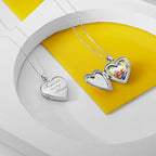 PicturesOnGold.com Forever In My Heart Locket Necklace for Women That Hold Pictures in Silver or Yellow Gold.