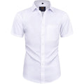 Alimens & Gentle Mens Short Sleeve Dress Shirts Wrinkle Free Solid Casual Button Down Shirts With Pocket