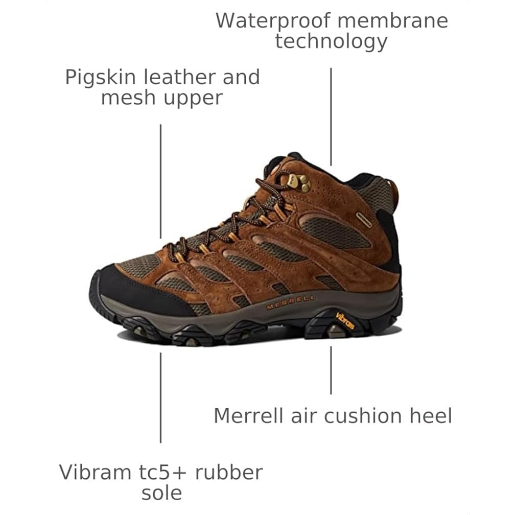 Merrell Men'S Moab 3 Mid Waterproof Hiking Boots
