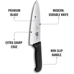 Victorinox Fibrox Pro 8 Inch Chef’S Knife, Dishwasher Safe, Black | Ergonomic Tpe Non-Slip Handle For Professional Chopping, Slicing, And Dicing. Swiss Made, Dishwasher Safe Kitchen Tool