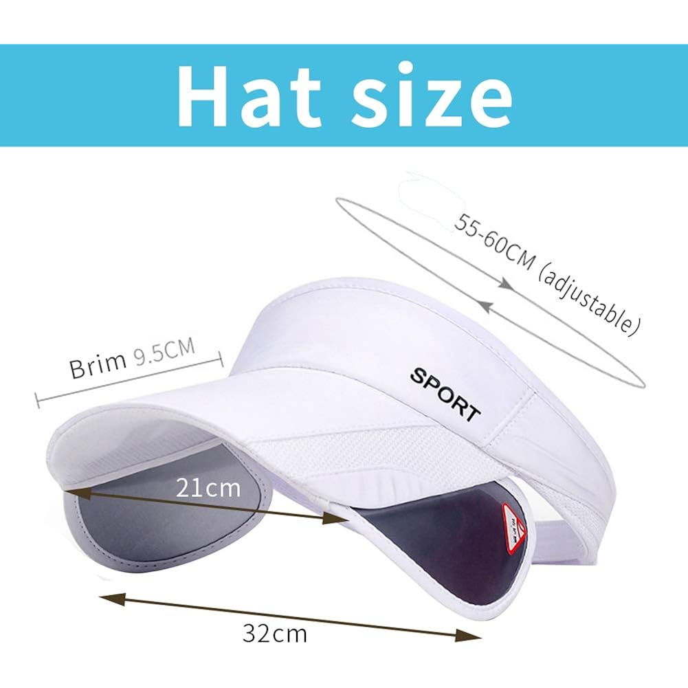 Summer Sun Visor Hat - Women Adjustable Golf Cap With Retractable Brim, Uv Protection Beach/Tennis Sport Hat