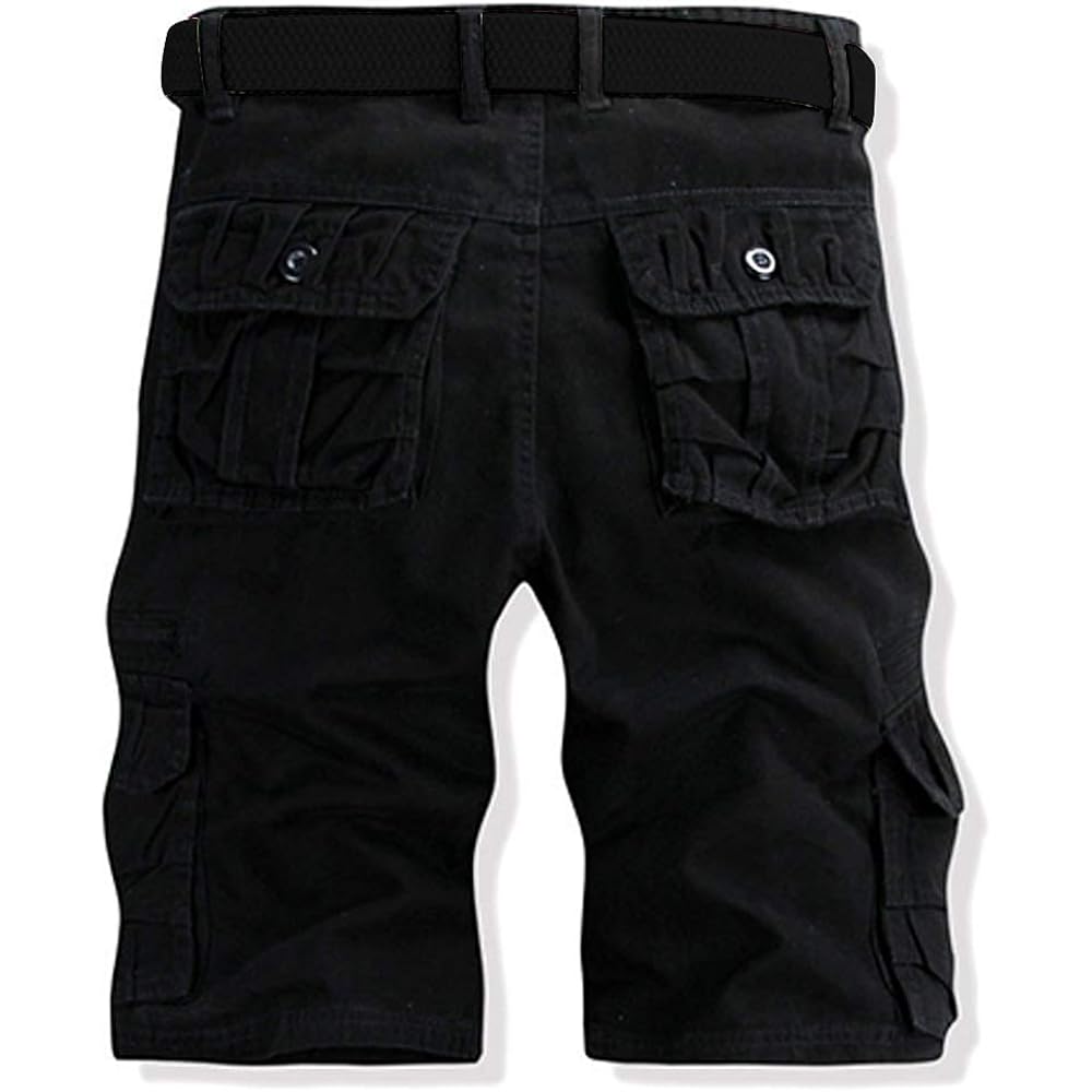 Akarmy Men'S Lightweight Multi Pocket Cotton Casual Cargo Shorts,Outdoor Twill Camo Shorts With Zipper Pockets(No Belt)