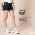 Women's Mid-Rise Stretchy Slim Fit 4" Denim Shorts