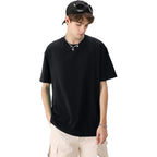 Keepshowing Men'S Cotton T-Shirts Oversized Unisex Short Sleeve Crew Neck Loose Basic Tops Solid Athletic Tee