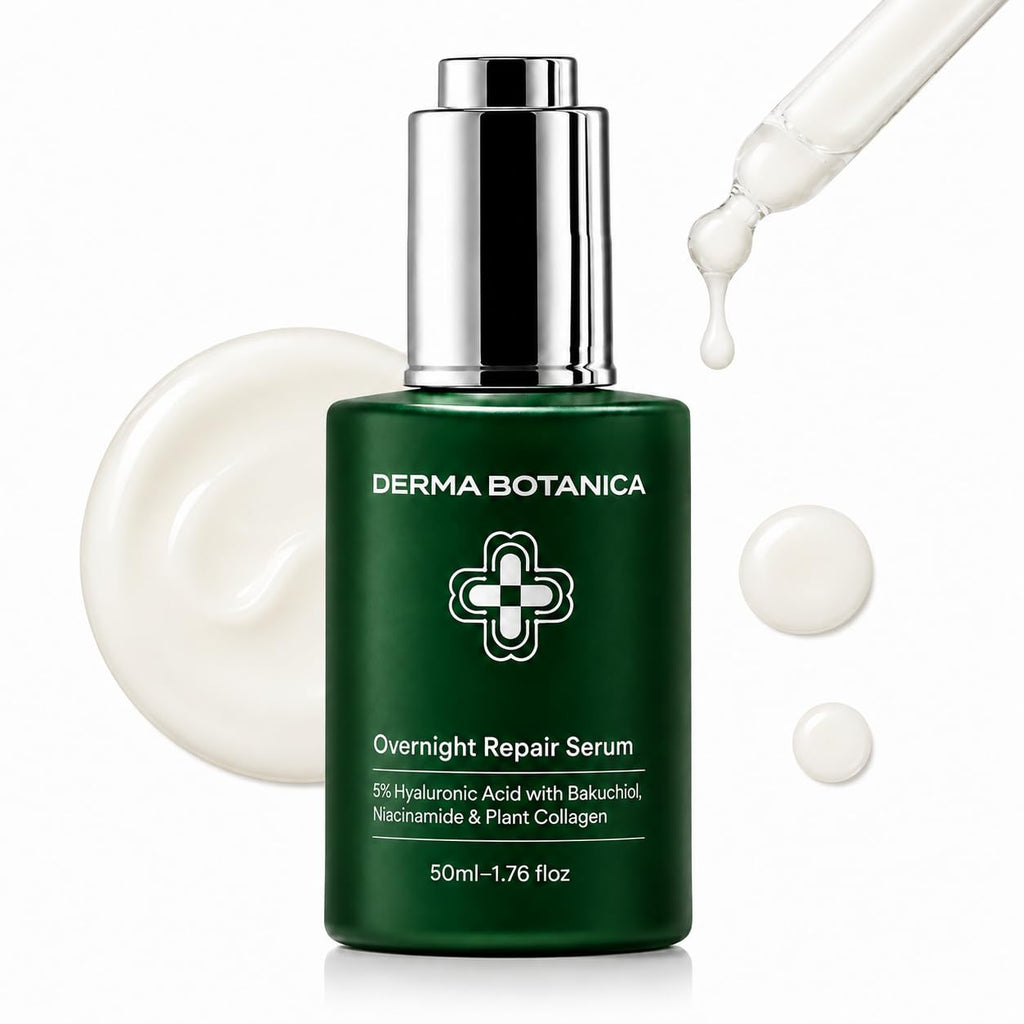 Derma Botanica Overnight Repair Serum With Peptide Complex ，Derma Botanica Overnight Serum – Luxurious Night Facial Serum–Night Facial Firming Lifting Neck Skin Care For Women/Men(1.76 Fl Oz)