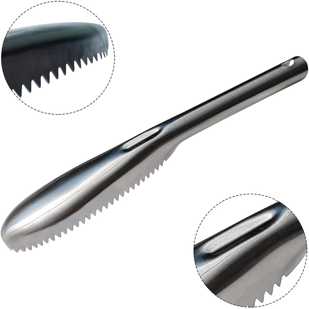 Fish Scaler, 304 Stainless Steel Fish Scaler Remover, Sawtooth Fish Descaler Tool for Family Kitchen, Seafood Markets