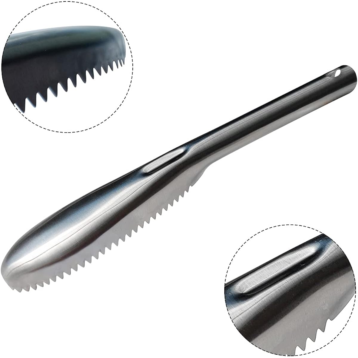 Fish Scaler, 304 Stainless Steel Fish Scaler Remover, Sawtooth Fish Descaler Tool for Family Kitchen, Seafood Markets