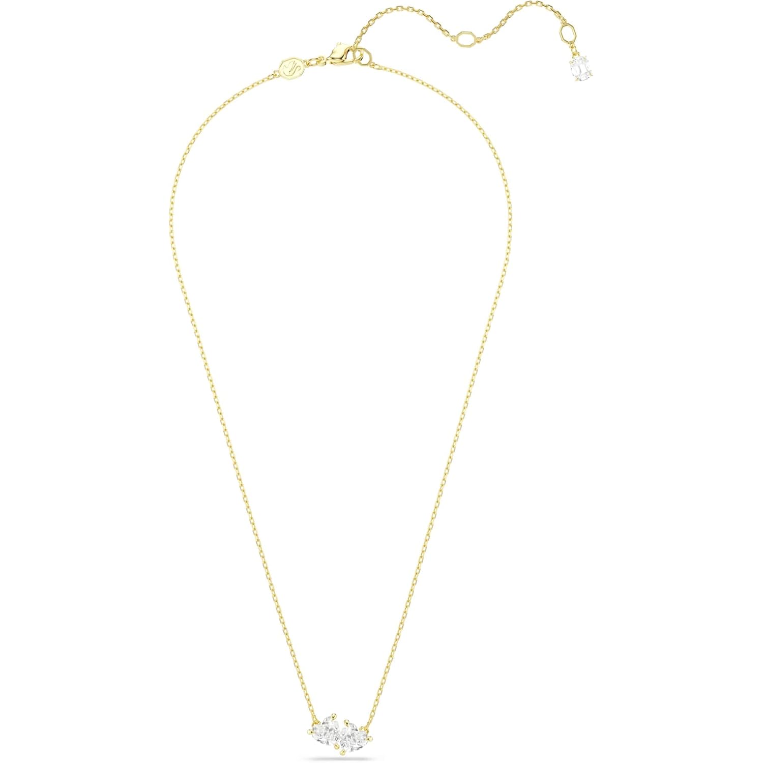 Swarovski Mesmera necklace, Heart, White, Gold-tone finish