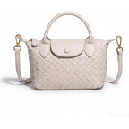 Small Vegan Leather Crossbody Bags For Women, Mini Woven Dumpling Handbag, Cute Top Handle Shoulder Purse For Travel Dating | Fashion Lightweight