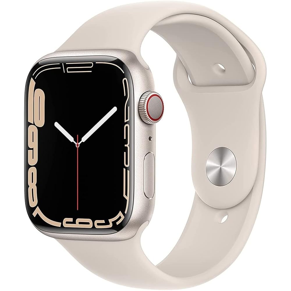 Apple Watch Series 7 (Gps + Cellular, 45 Mm) Starlight Aluminum Case With Starlight Sport Band (Renewed)