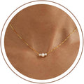 Mothers Day Gifts - 14K Gold Plated Pearl Necklaces for Women Trendy Dainty Necklace Simple Layered Gold Pearl Necklace for Women Mothers Day Wedding Birthday Gifts