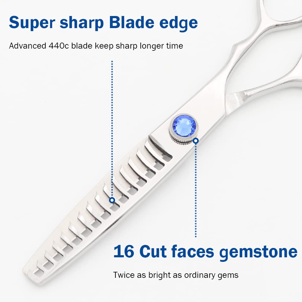 6.5" Professional Texturizing Scissors, Hair Thinning Shears For Precise Texturizing - Removes 50% Less Hair Vs Standard, Japanese Stainless Steel Cutting Teeth Shears