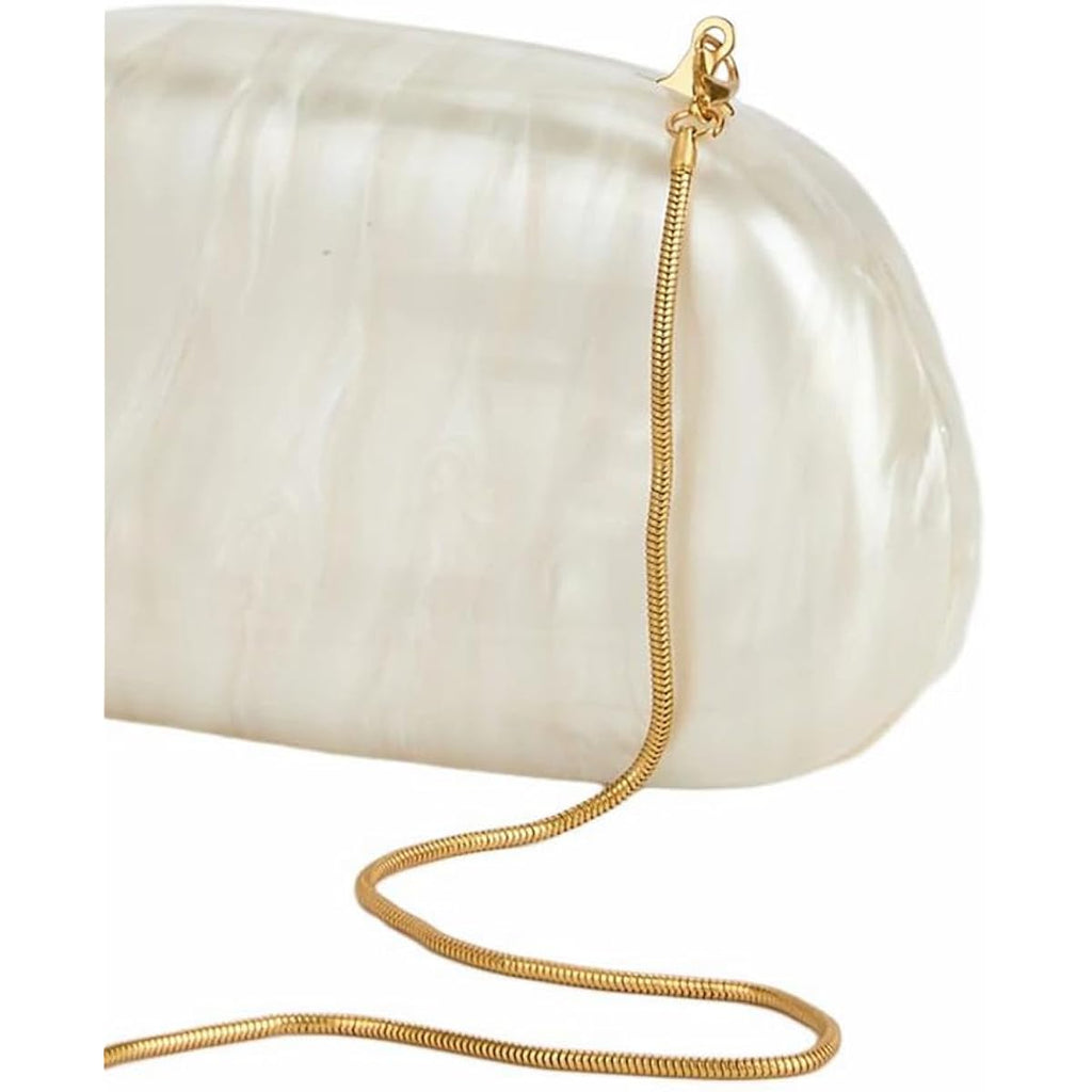 Women Acrylic Clutch Box Metal Handle Evening Bag Trendy Ladies Shoulder Crossbody Purse for Wedding Party Causal