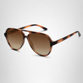 SOJOS Classic Polarized Aviator Sunglasses for Women Men, Retro Trendy Aviators Shades SJ2201 Amber Brown Tortoise/Brown