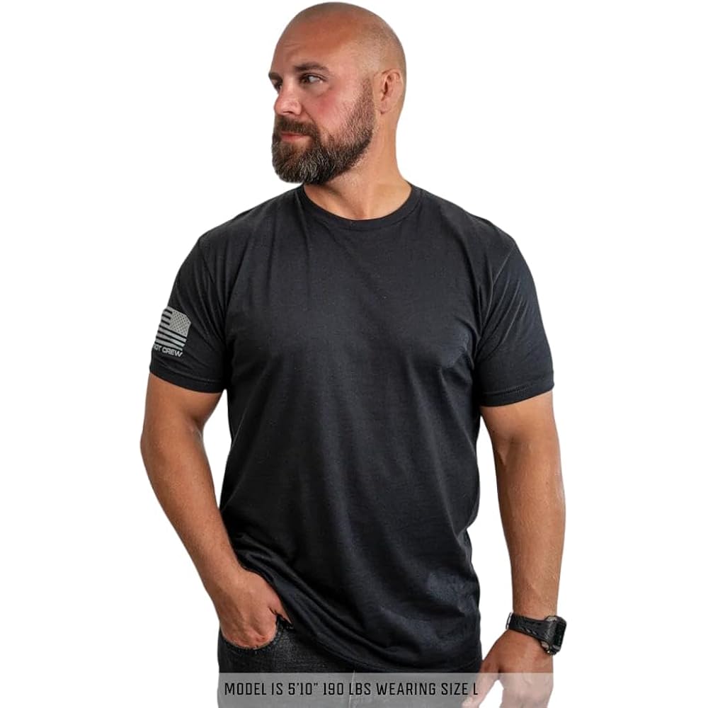 Patriot Crew Men’S Essentials Flag Crewneck T-Shirt, Patriotic American Flag Graphic Tee, Soft Cotton Blend, Athletic Fit