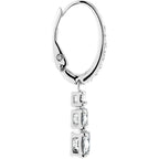 Swarovski Stilla Attract Trilogy Drop Pierced Earrings with White Crystals on a Rhodium Plated Setting with Hinged Closure
