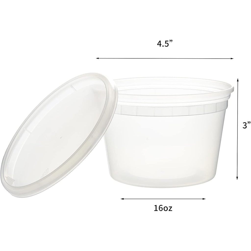 [48Set - 16Oz.] Plastic Deli Food Storage Containers With Plastic Lids, Disposable Togo Containers For Soup, Meal Prep, Slime | Bpa Free | Stackable | Leakproof | Microwave | Dishwasher | Freezer Safe