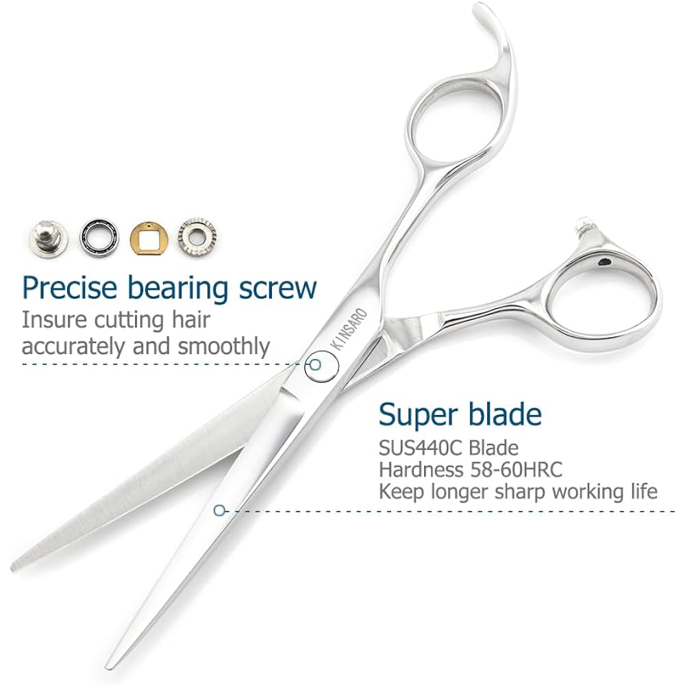 Professional Hair Cutting Scissors Barber Hair Shears Haircut 6 Inch 440C Haircut Shears Hairdresser Scissors Kinsaro For Hairdresser Barber Or Home Use
