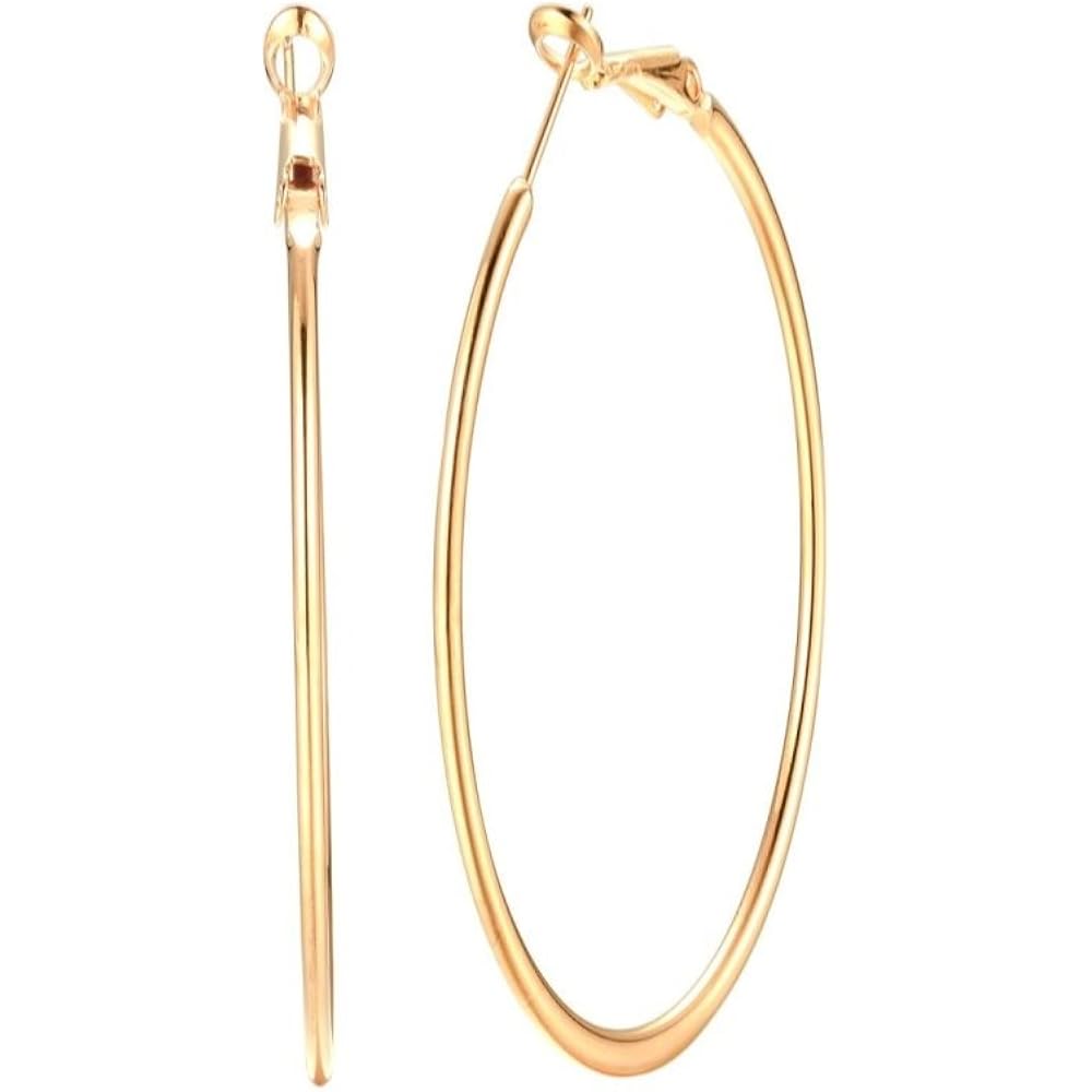 Dainty 70mm Big Large Hoop Earrings for Women Fashion Round Circle Huggie Hoops 3 Inch Fashion Minimalist Hooped for Bff Birthday Her